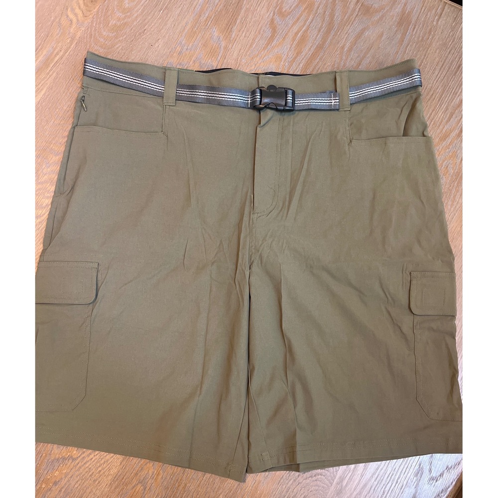 Orvis Mens Cargo Shorts Olive Night Green Size 40 Stretch Belted Tech Hiking NEW - Picture 3 of 6